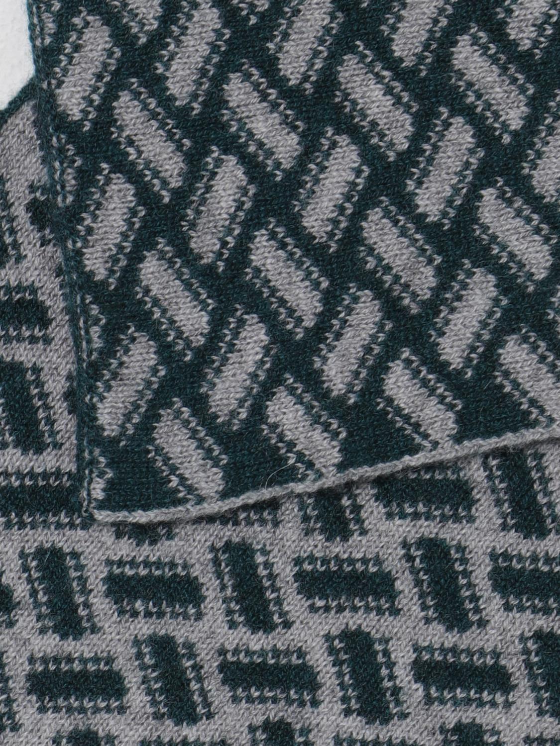 DRUMOHR SCARF: Drumohr scarf in cashmere with jacquard pattern, Green - Img 3