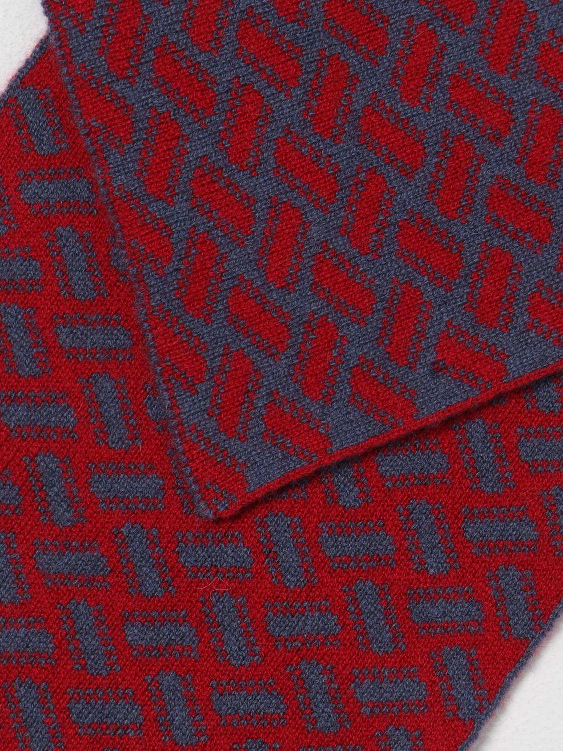 DRUMOHR SCARF: Drumohr scarf in cashmere with jacquard pattern, Red - Img 3