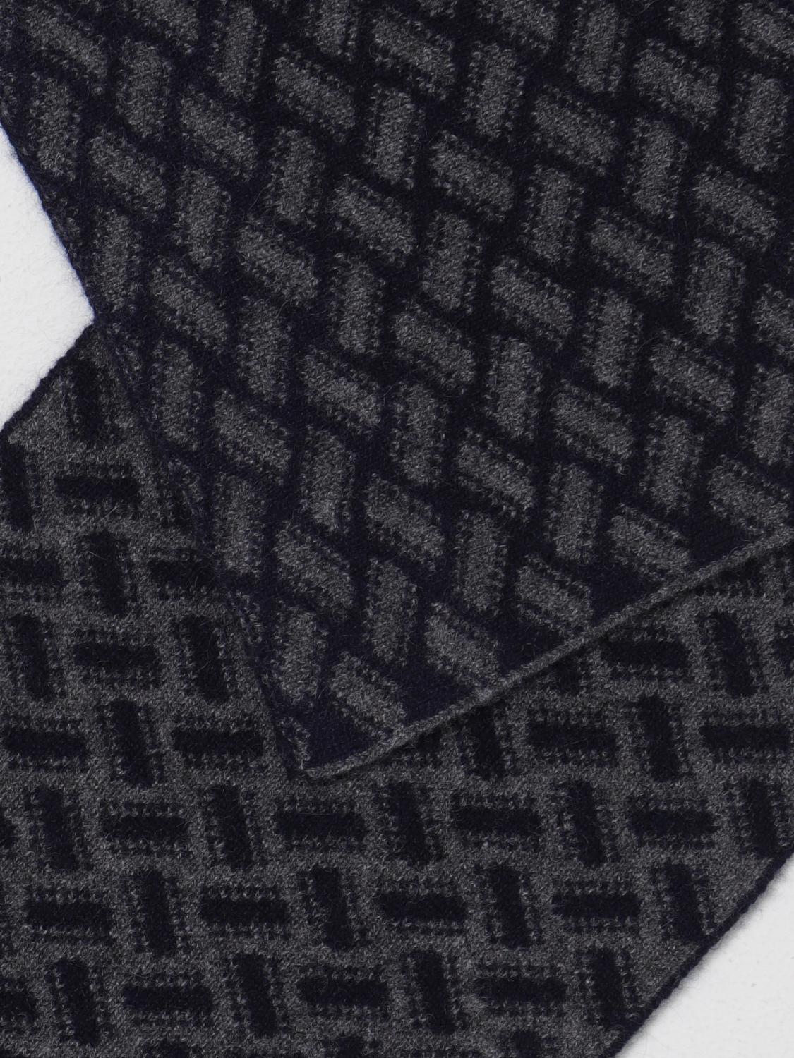 DRUMOHR SCARF: Drumohr scarf in cashmere with jacquard pattern, Grey - Img 3