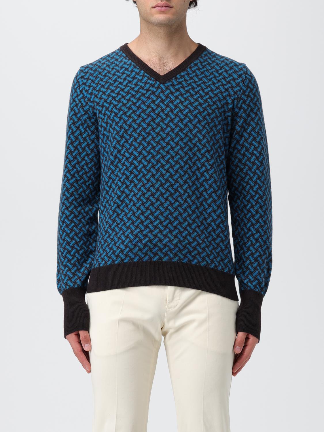 DRUMOHR SWEATER: Drumohr biscuit sweater in cashmere, Teal - Img 1
