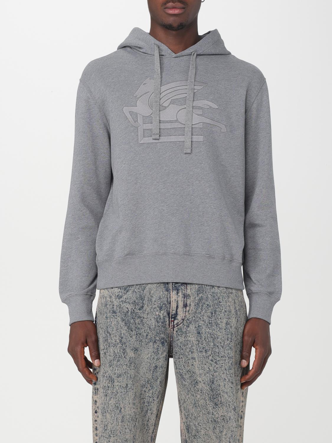 ETRO SWEATSHIRT: Etro cotton sweatshirt with Pegaso logo, Grey - Img 1