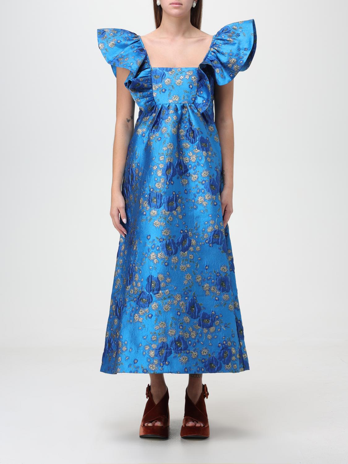 ganni blue silk dress Ganni main image 1