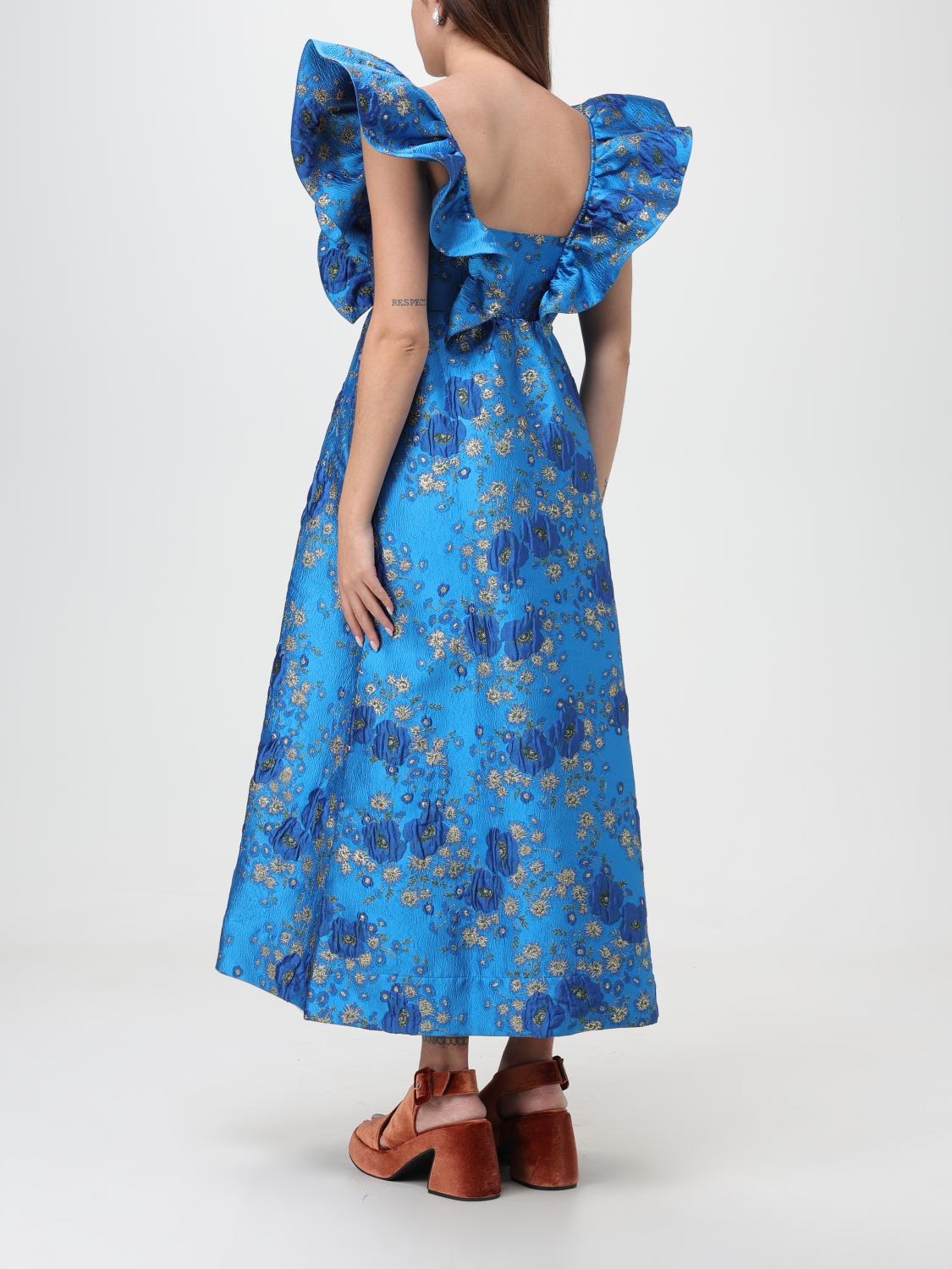 Ganni Dress woman - Blue | F7948 | GIGLIO.COM