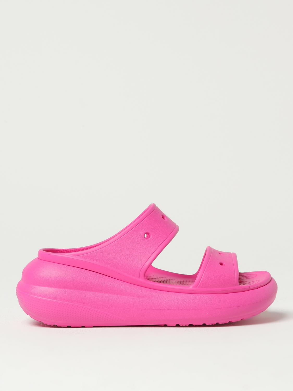 CROCS: Flat sandals woman Pink Crocs flat sandal