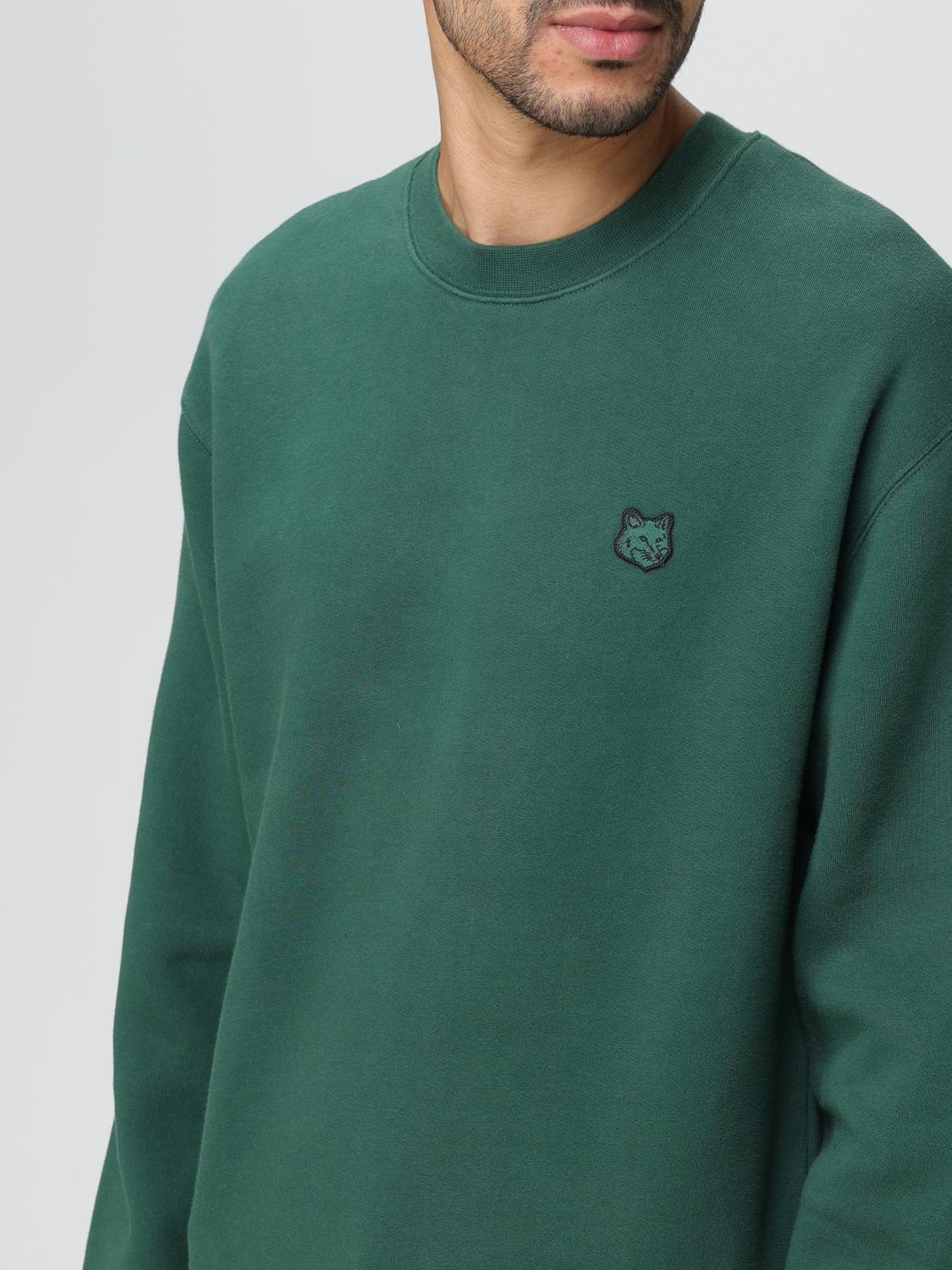 MAISON KITSUNÉ SWEATSHIRT: Maison Kitsuné sweatshirt in jersey with patch, Green - Img 3