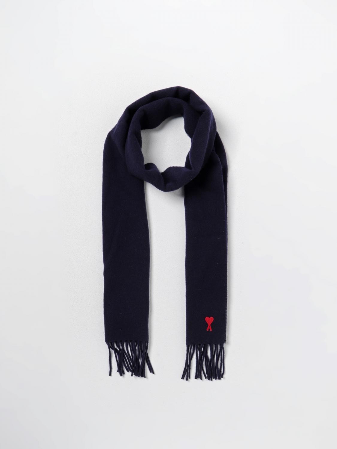 AMI PARIS SCIARPA: Sciarpa Ami Paris in lana con logo, Blue - Img 2