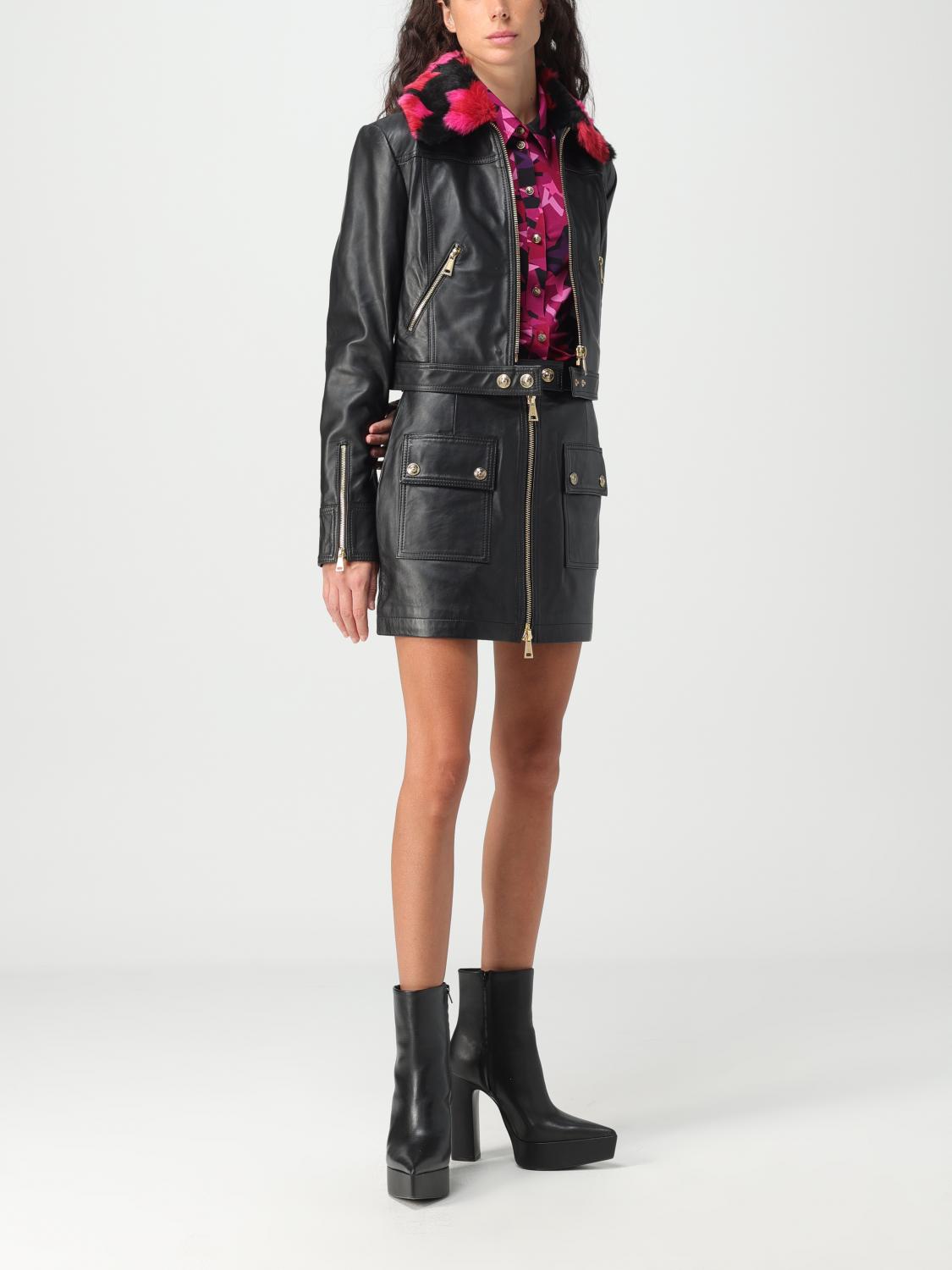 VERSACE JEANS COUTURE SKIRT: Versace Jeans Couture leather skirt, Black - Img 2
