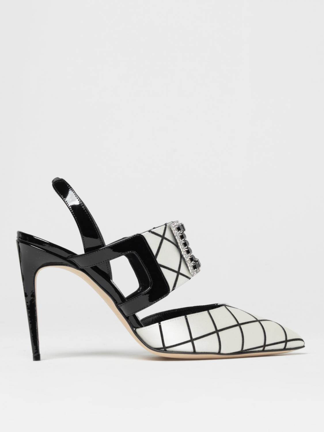 MANOLO BLAHNIK: Bimix slingbacks in satin with jewel buckle