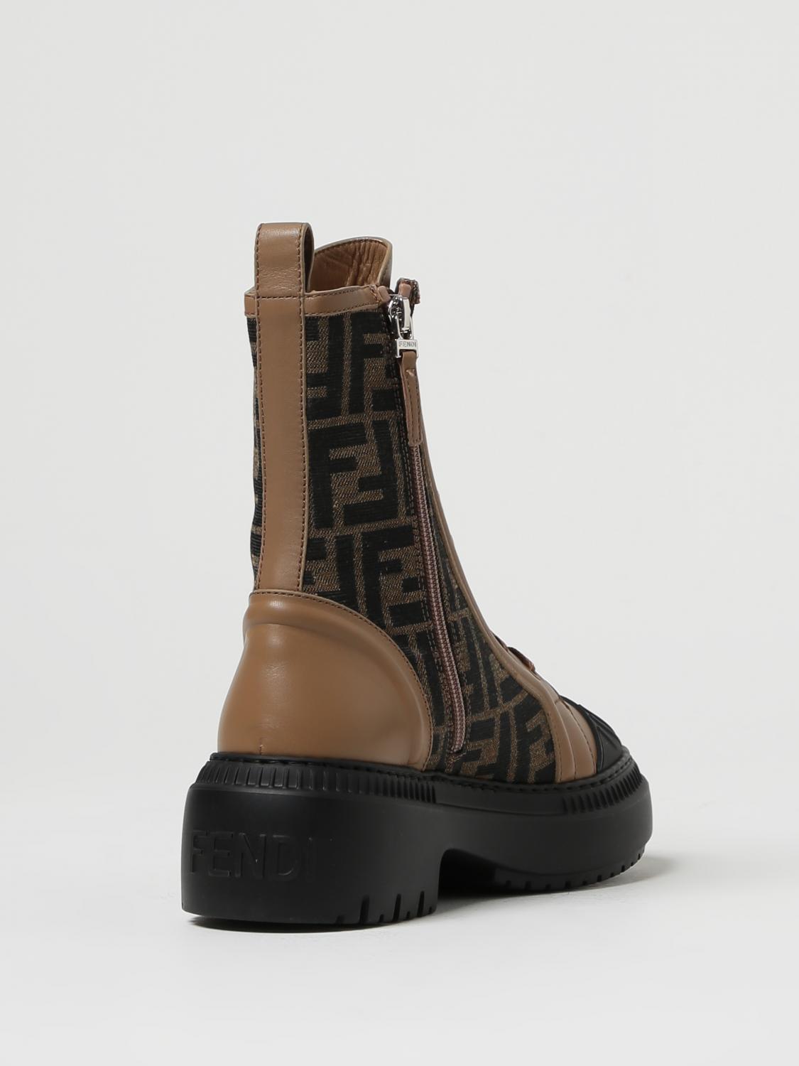 Brown Bottines Femme Fendi Bottines Plates Fendi Bottes Femme