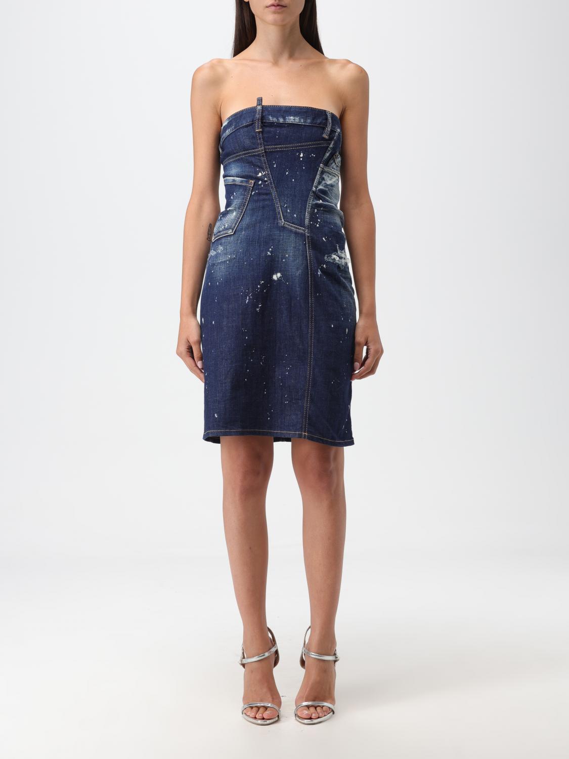 DSQUARED2 ABITO: Abito Dsquared2 in denim con effetto painted, Denim - Img 1