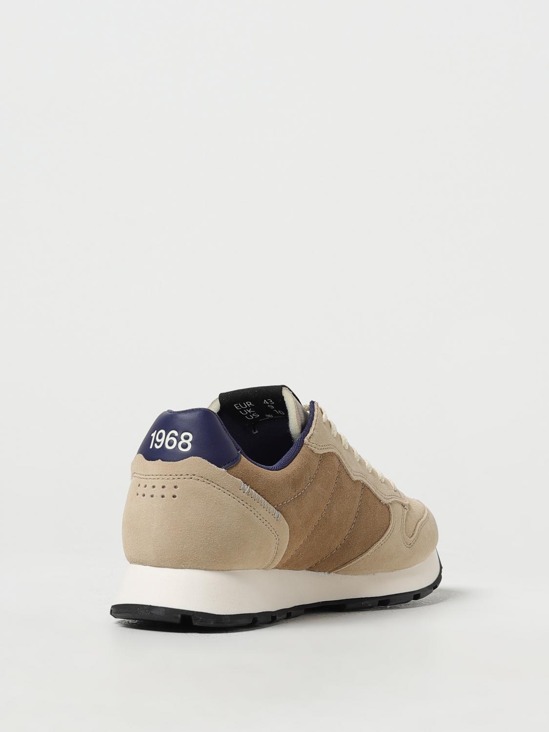 SUN68 SNEAKERS: Sneakers Tom Sun 68 in suede con logo, Beige - Img 3