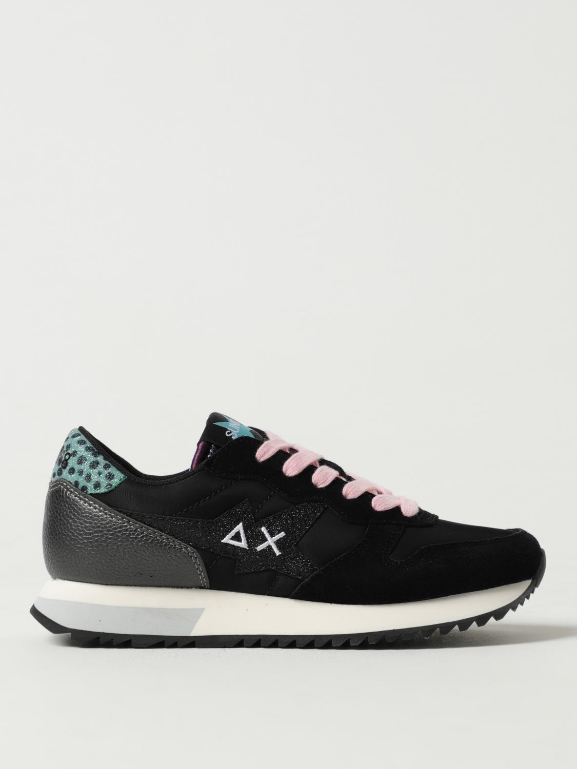SUN68 SNEAKERS: Sneakers Stargirl Sun 68 in pelle e nylon con logo, Nero - Img 1
