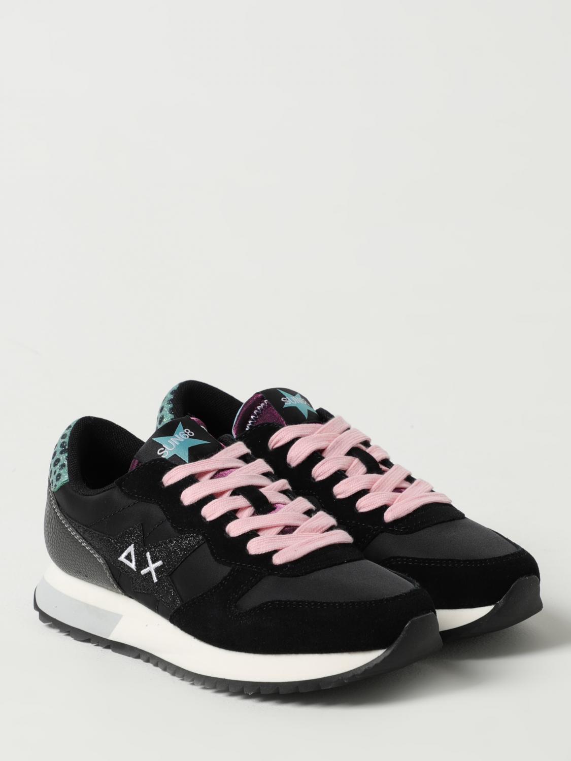 SUN68 SNEAKERS: Sneakers Stargirl Sun 68 in pelle e nylon con logo, Nero - Img 2