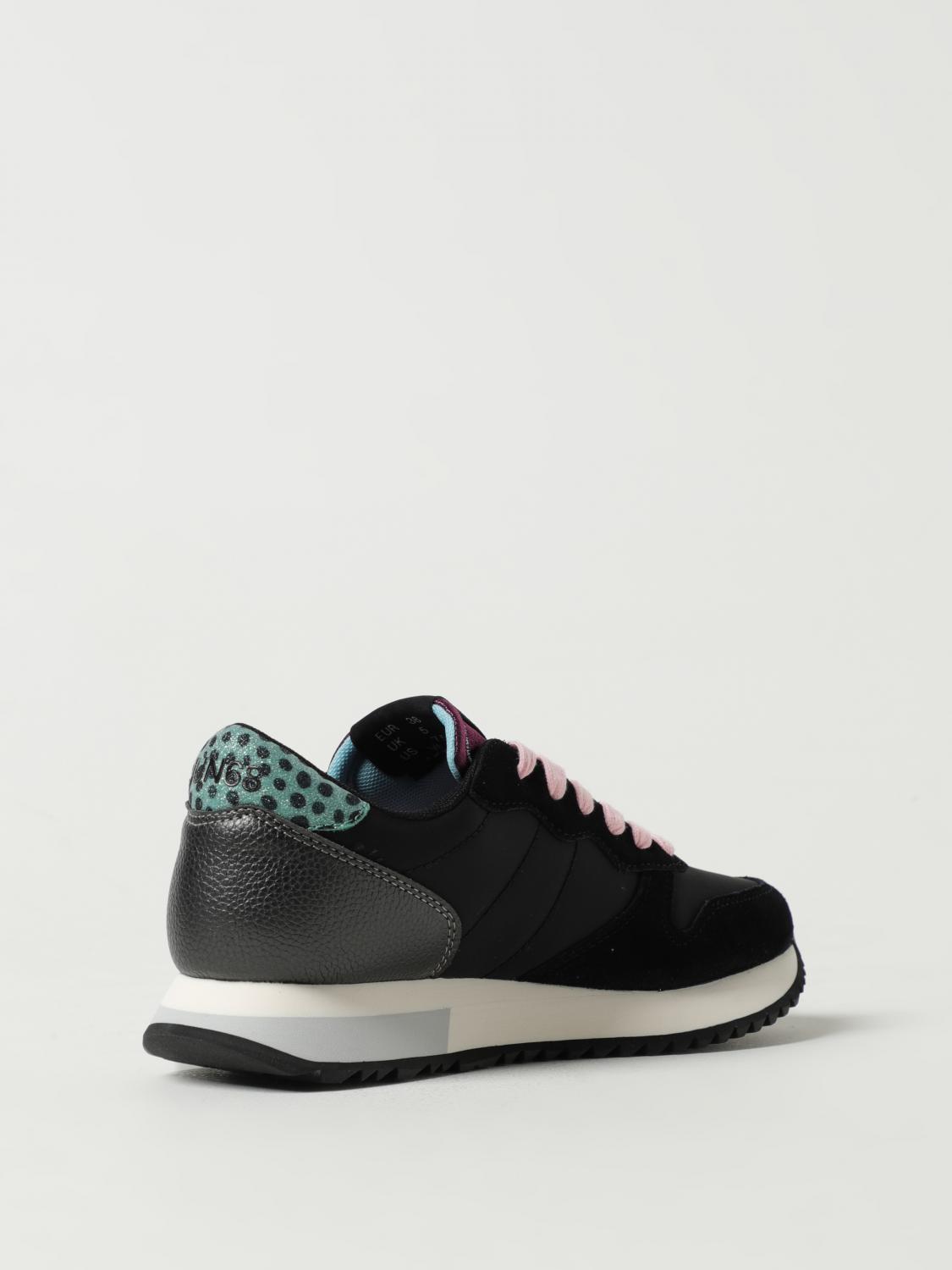 SUN68 SNEAKERS: Sneakers Stargirl Sun 68 in pelle e nylon con logo, Nero - Img 3