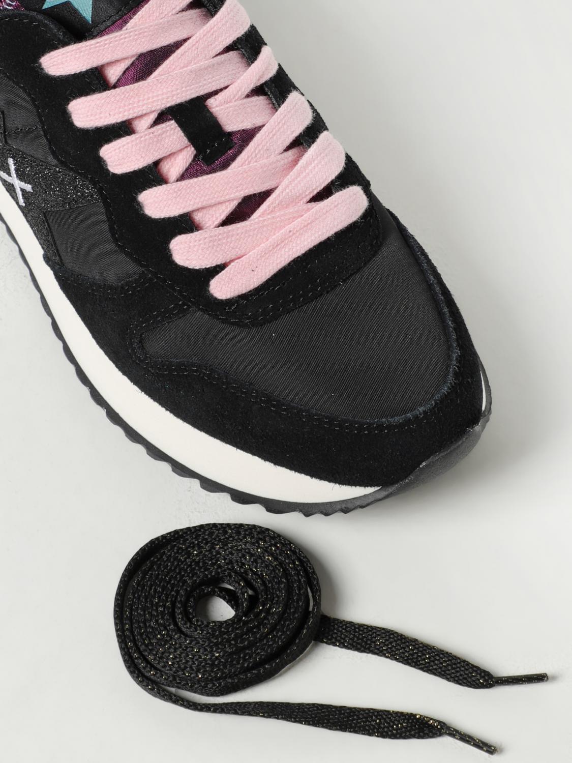 SUN68 SNEAKERS: Sneakers Stargirl Sun 68 in pelle e nylon con logo, Nero - Img 4