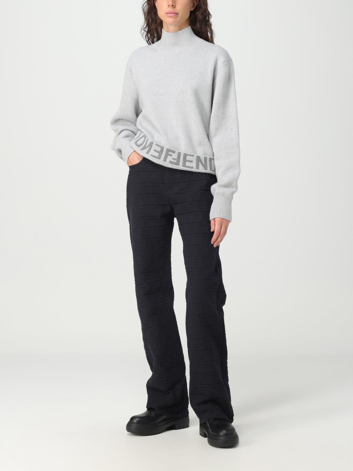 Fendi sweater in wool and cashmere - Grey | FZX934ANJJ | GIGLIO.COM