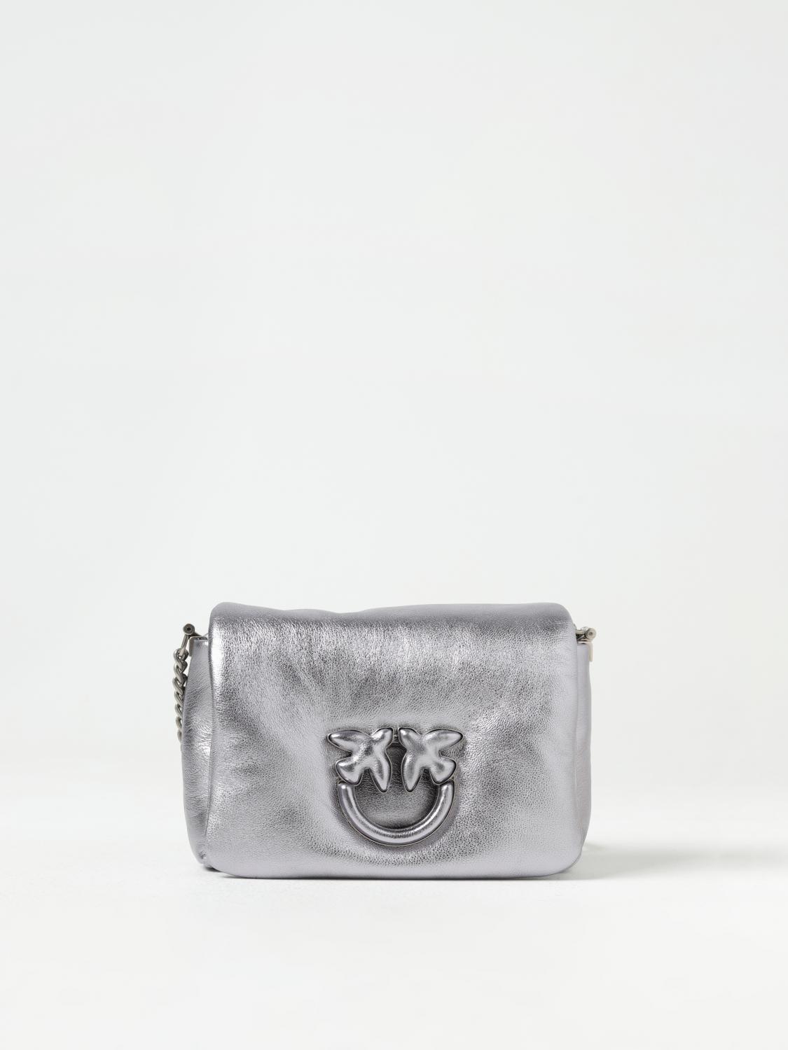 PINKO BORSA MINI: Borsa Love Click Pinko in nappa , Argento - Img 1