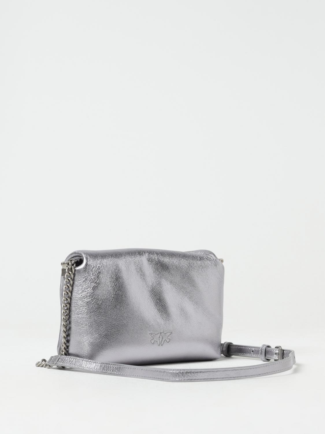 PINKO BORSA MINI: Borsa Love Click Pinko in nappa , Argento - Img 2