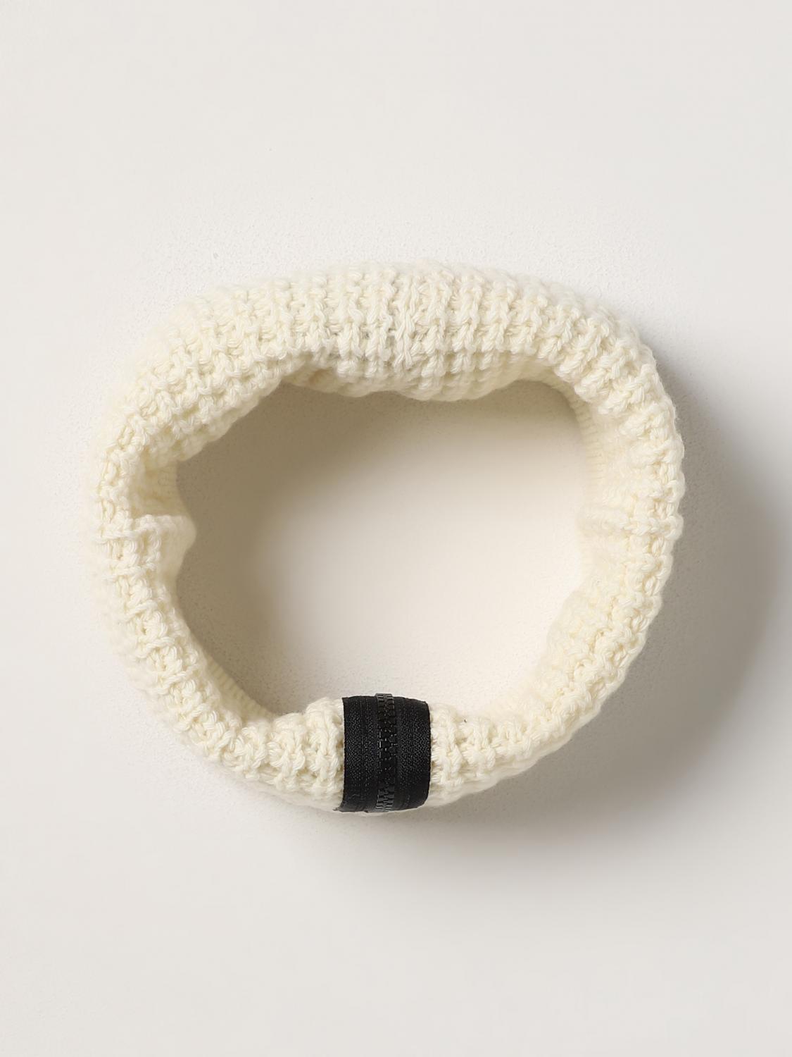 STONE ISLAND SCIARPA: Scaldacollo Stone Island in maglia di lana con logo, Bianco 1 - Img 2