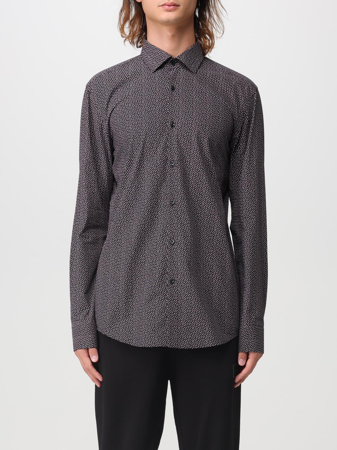 HUGO CAMICIA: Camicia Hugo in cotone stretch stampato, Nero - Img 1
