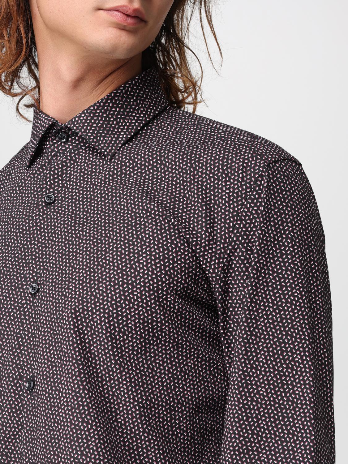 HUGO CAMICIA: Camicia Hugo in cotone stretch stampato, Nero - Img 3