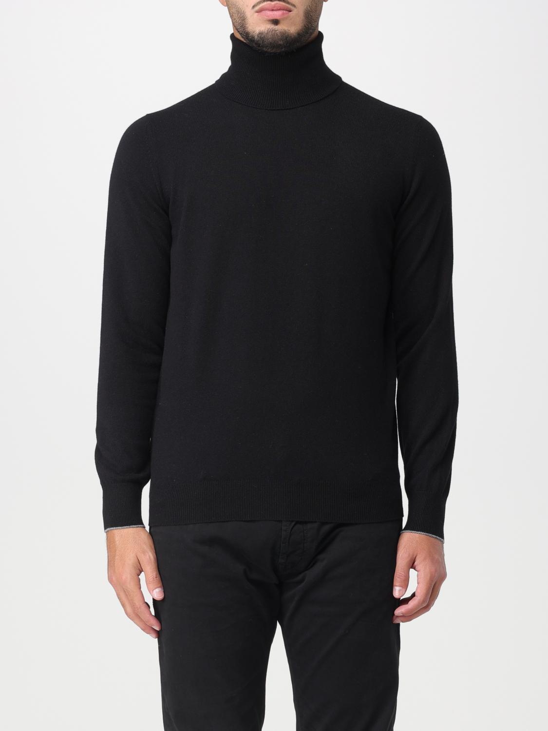 Brunello Cucinelli ブラックセーター 肘パッチ付き サイズ:M Brunello Cucinelli ブラックセーター 肘パッチ付き サイズ:M