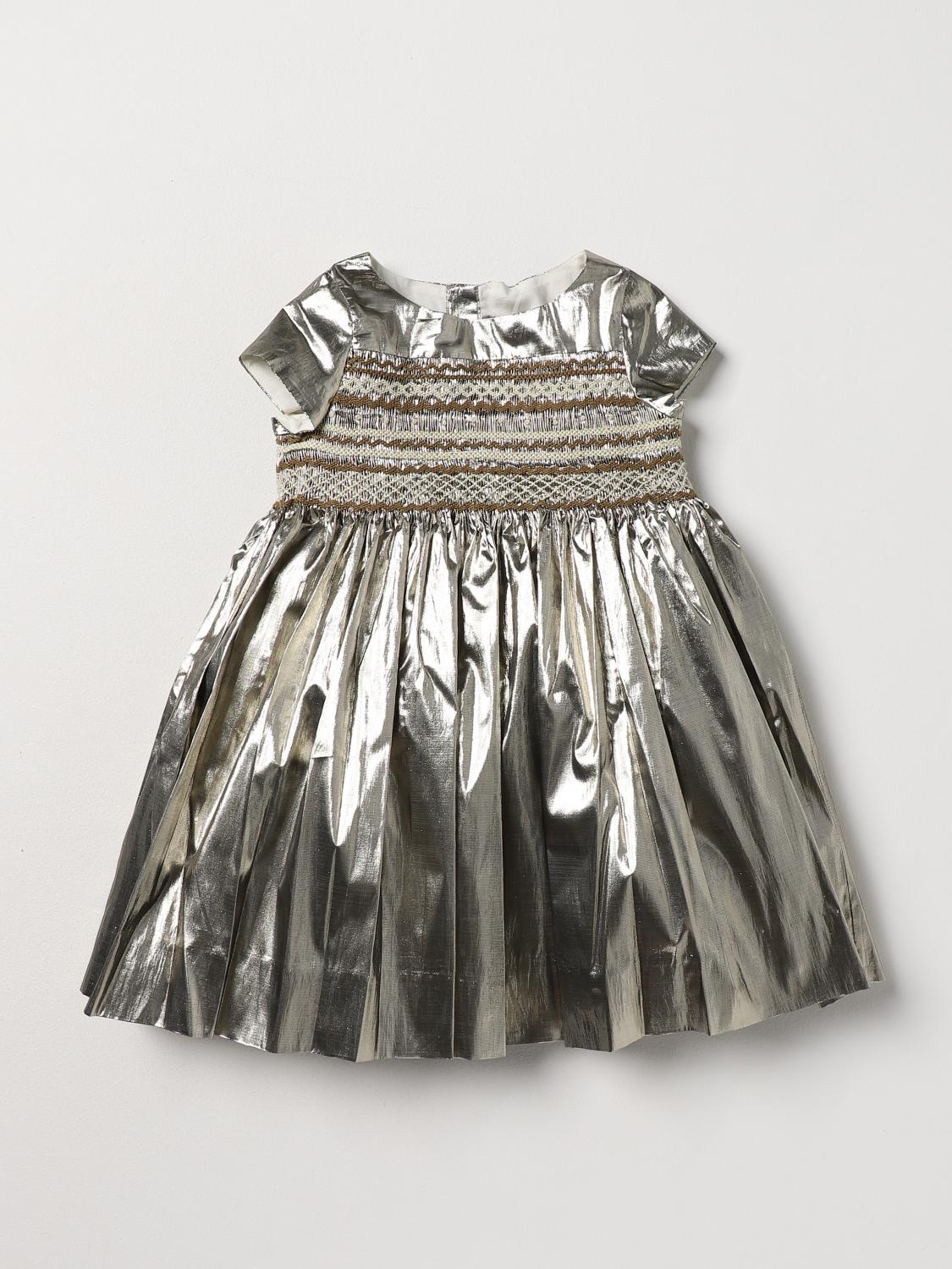 bonpoint silk dress Bonpoint - Ciliegia smocked and hand-embroidered silk dress - Green