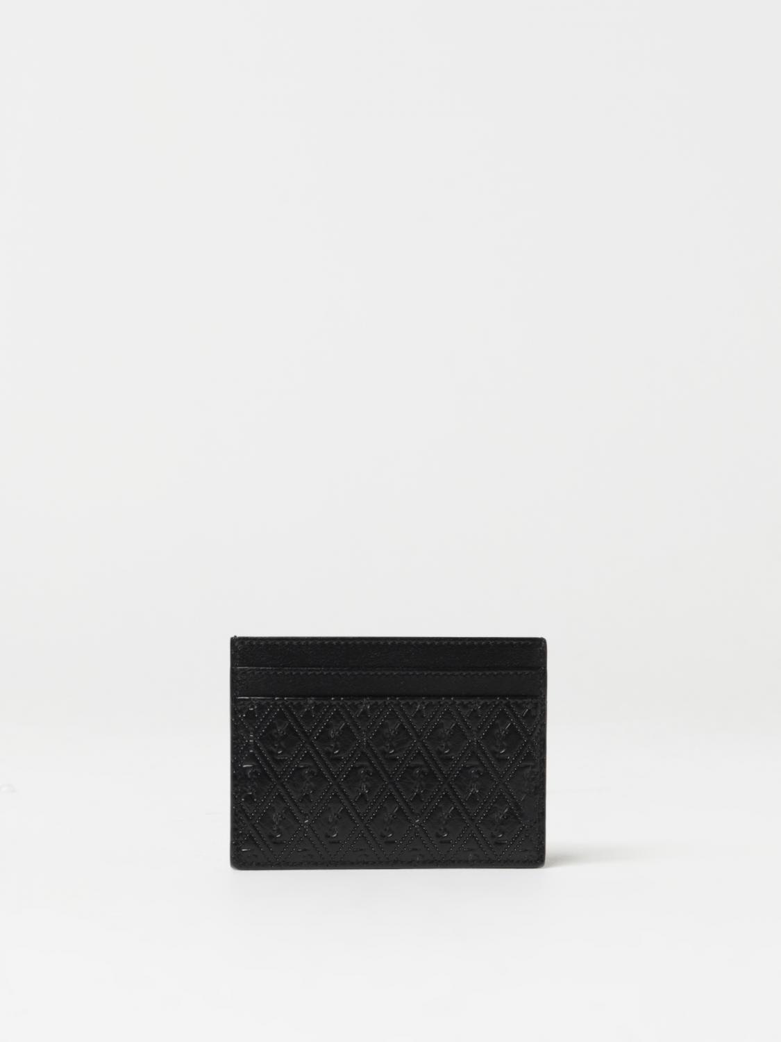 SAINT LAURENT WALLET: Saint Laurent credit card holder in leather with monogram pattern, Black - Img 2