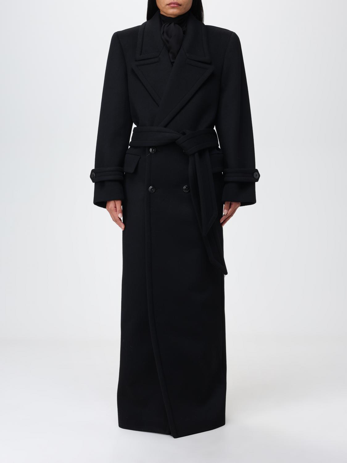 Saint Laurent double-breasted wool coat - Black | 740302Y060R