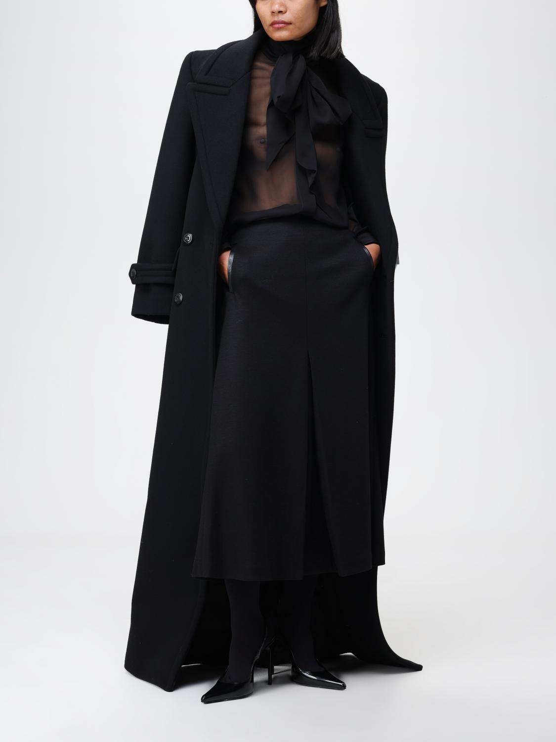 Saint Laurent double-breasted wool coat - Black | 740302Y060R