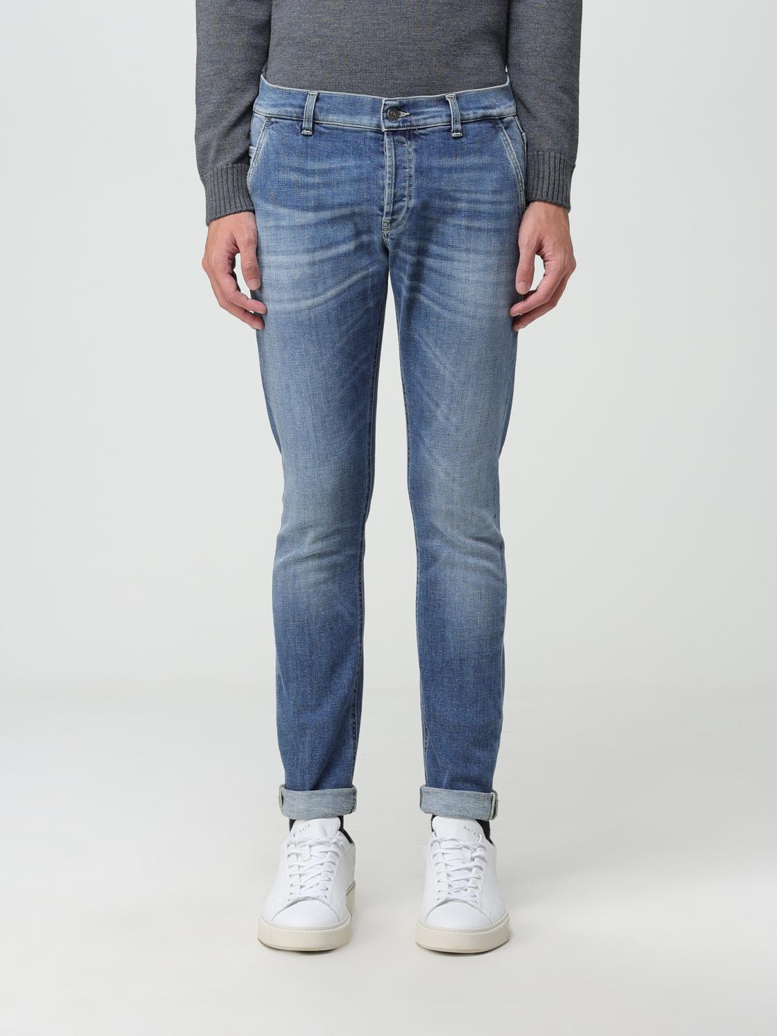 DONDUP JEANS: Jeand Dondup in denim stretch a vita bassa, Denim - Img 1