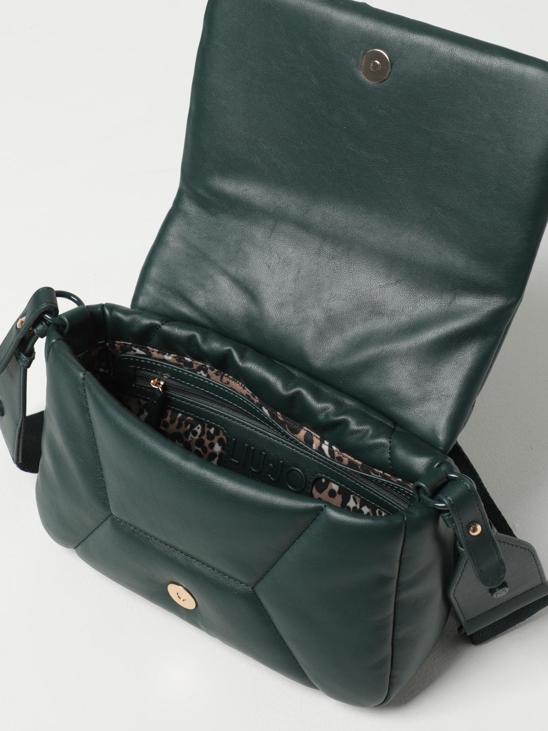 LIU JO BORSA A SPALLA: Borsa Liu Jo in nappa sintetica con logo embossed, Petrolio - Img 3