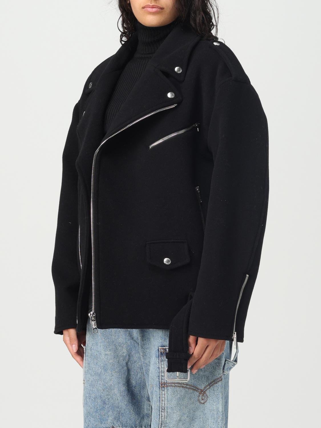 MOSCHINO JEANS ブラックロングコート 40 MOSCHINO JEANS: Coat woman - Black | Moschino Jeans coat 06108725