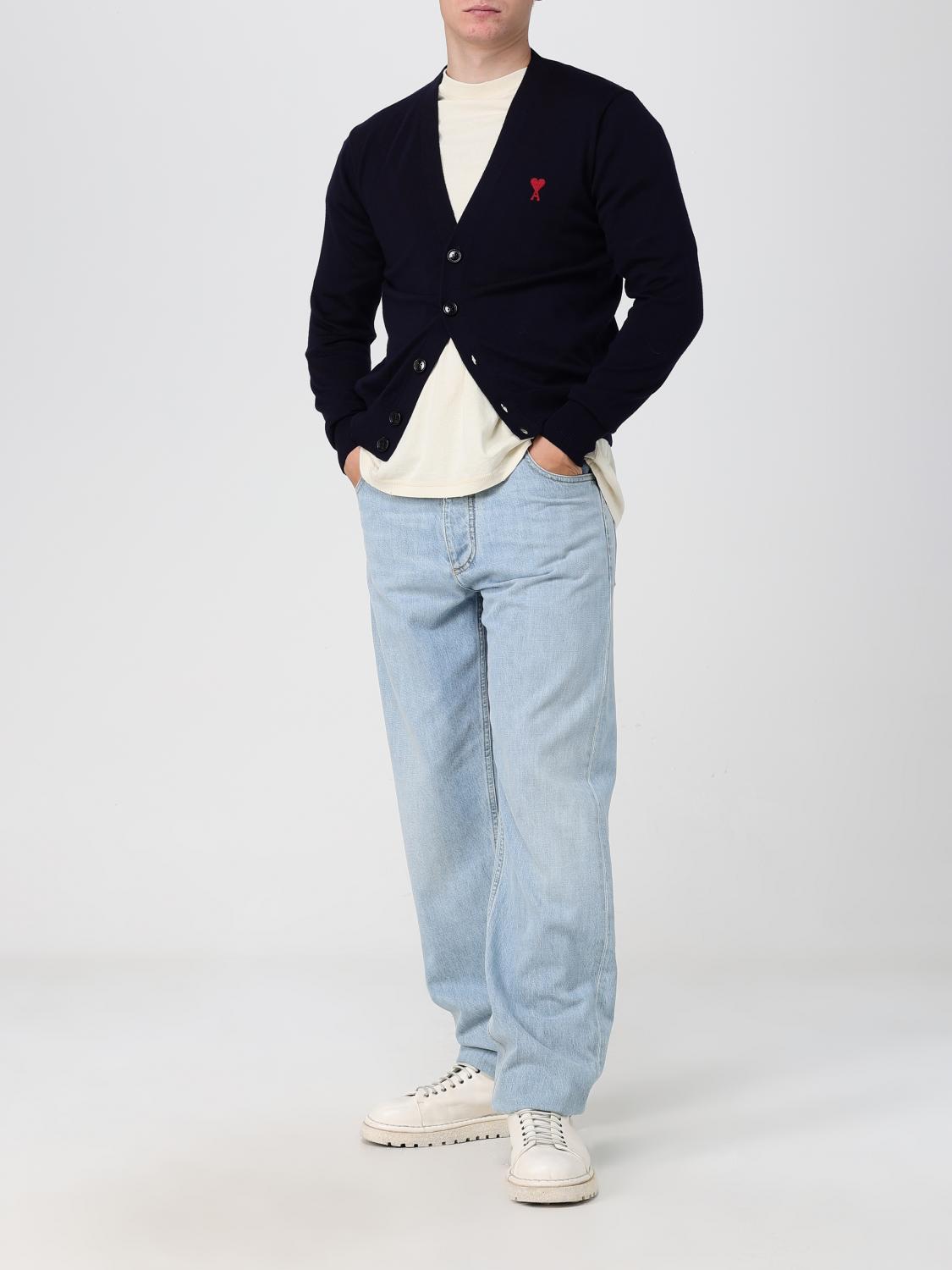 AMI PARIS STRICKJACKE: Pullover herren Ami Paris, Blau - Img 2