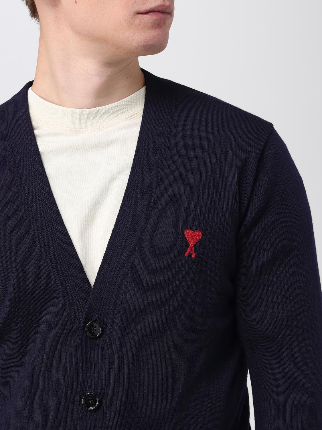 AMI PARIS STRICKJACKE: Pullover herren Ami Paris, Blau - Img 5