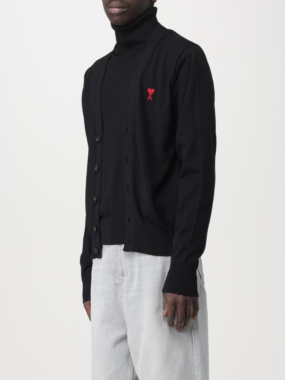AMI PARIS STRICKJACKE: Pullover herren Ami Paris, Grau - Img 4