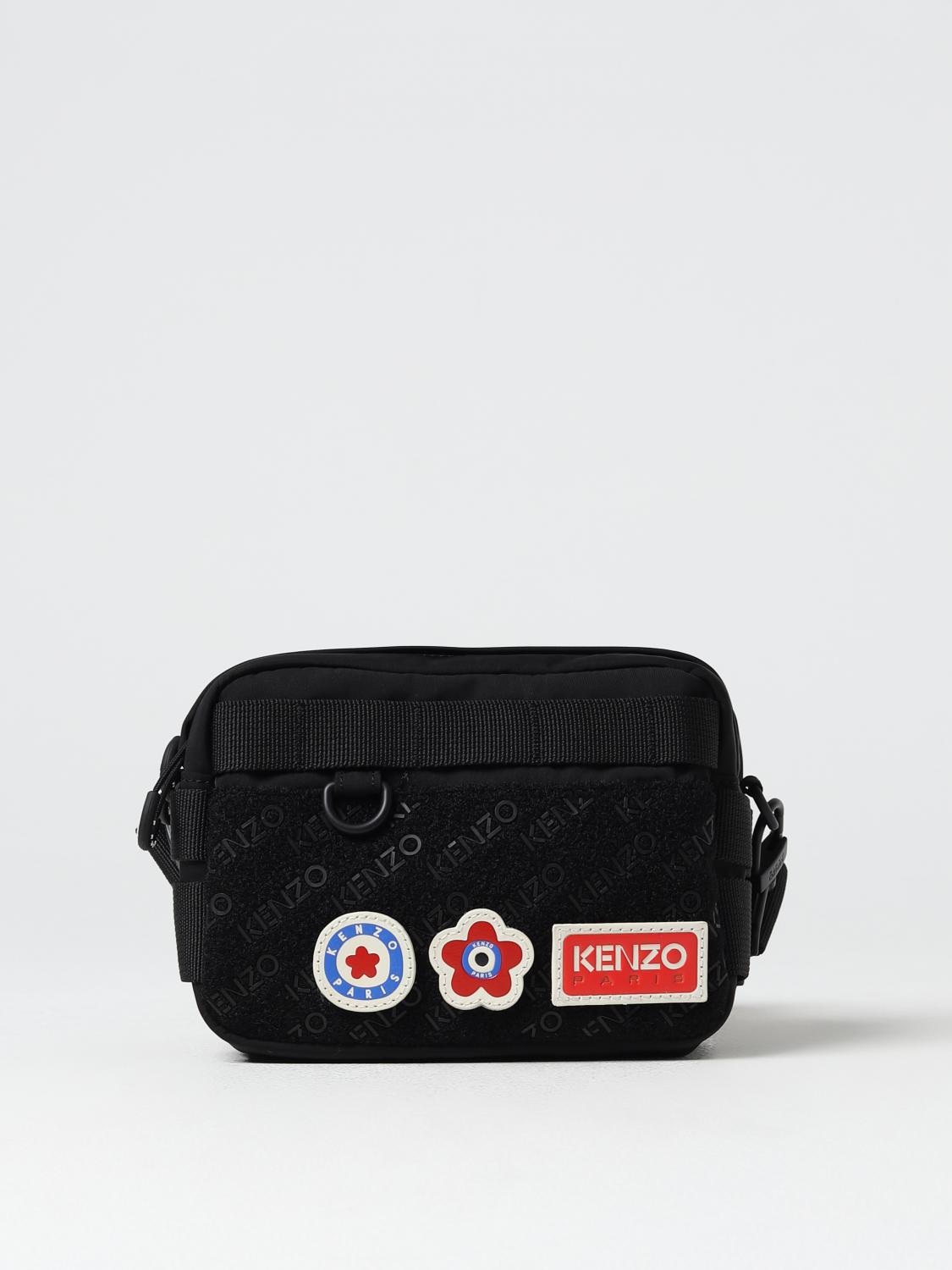 Kenzo jungle bag in nylon with patch - Black | FD65SA218F30