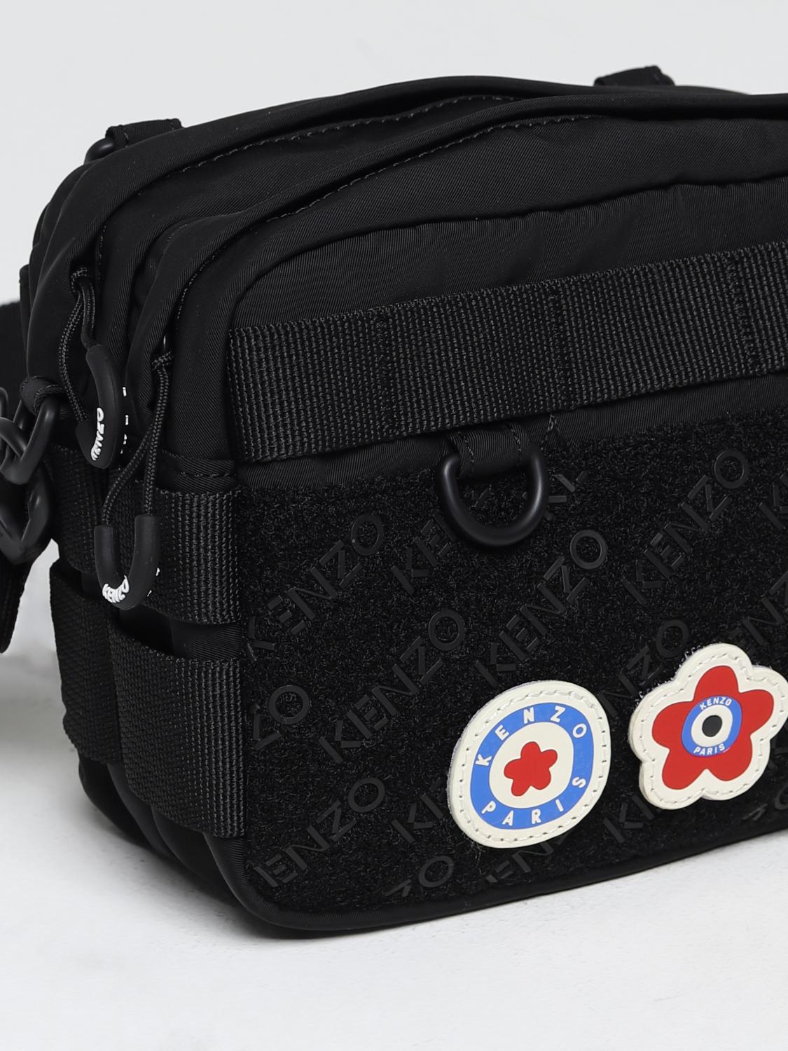 Kenzo jungle bag in nylon with patch - Black | FD65SA218F30