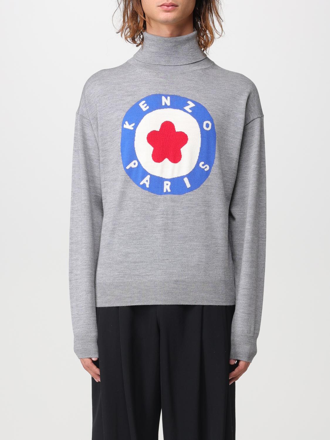 KENZO SWEATER: Kenzo wool sweater with logo, Pearl - Img 1