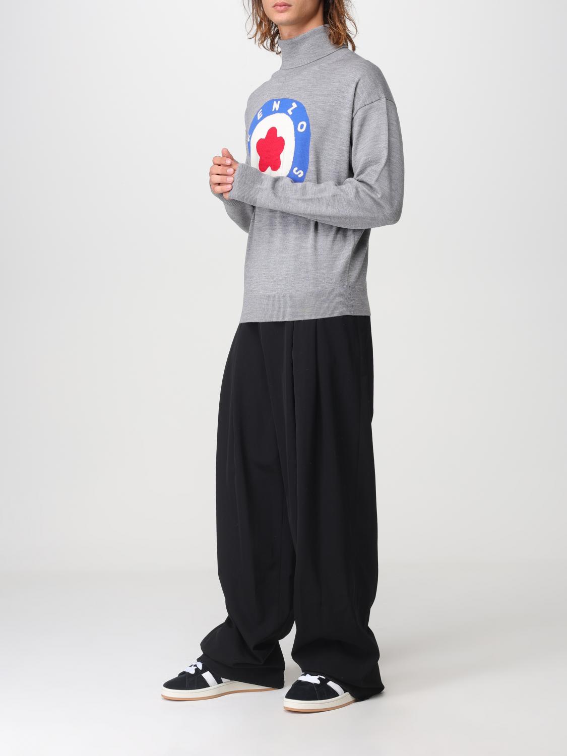 KENZO SWEATER: Kenzo wool sweater with logo, Pearl - Img 2
