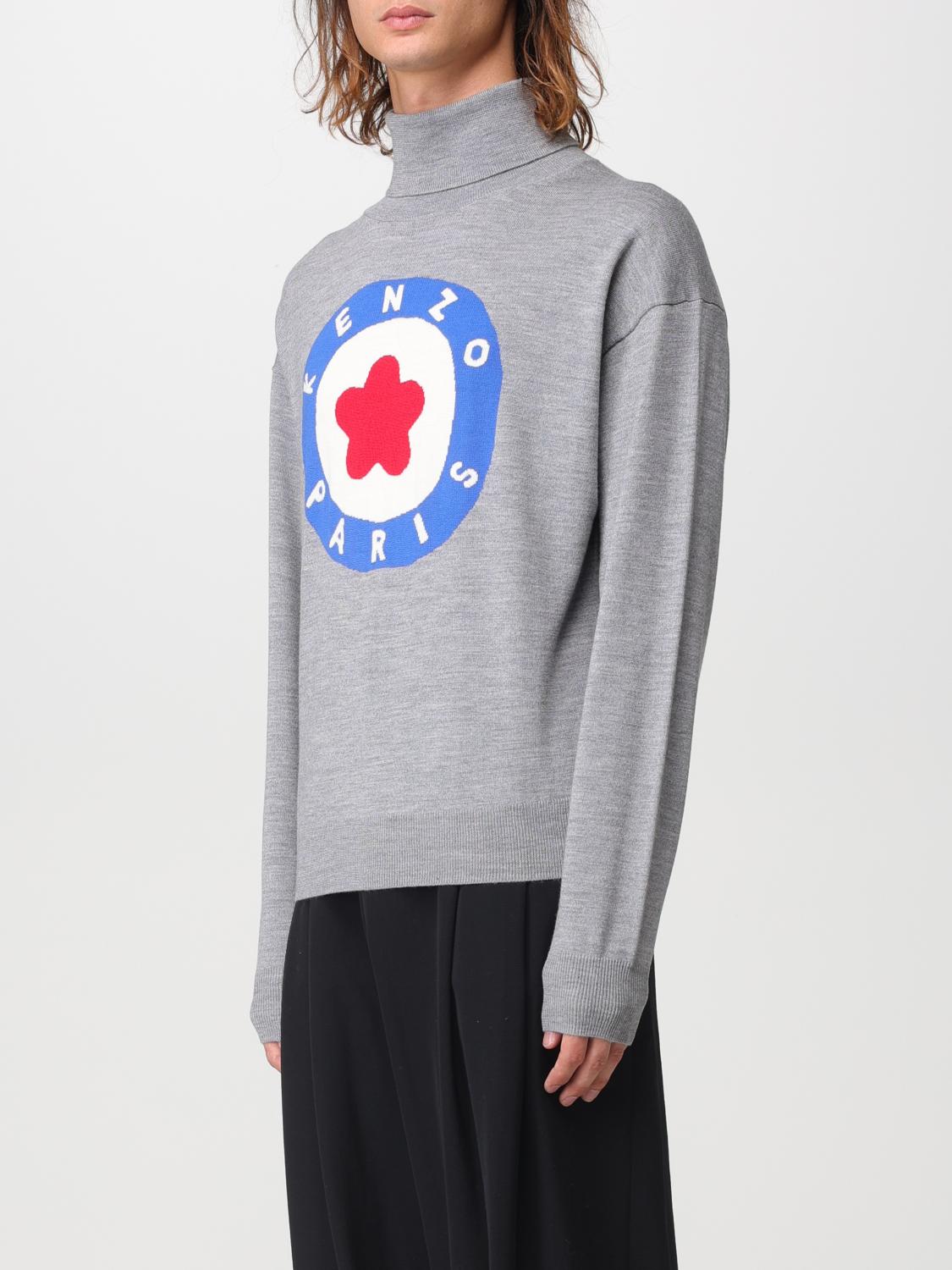 KENZO SWEATER: Kenzo wool sweater with logo, Pearl - Img 4