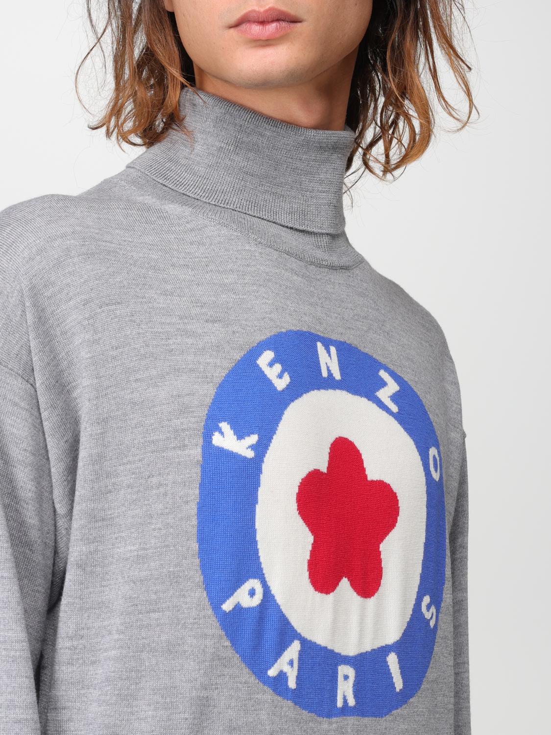 KENZO SWEATER: Kenzo wool sweater with logo, Pearl - Img 5