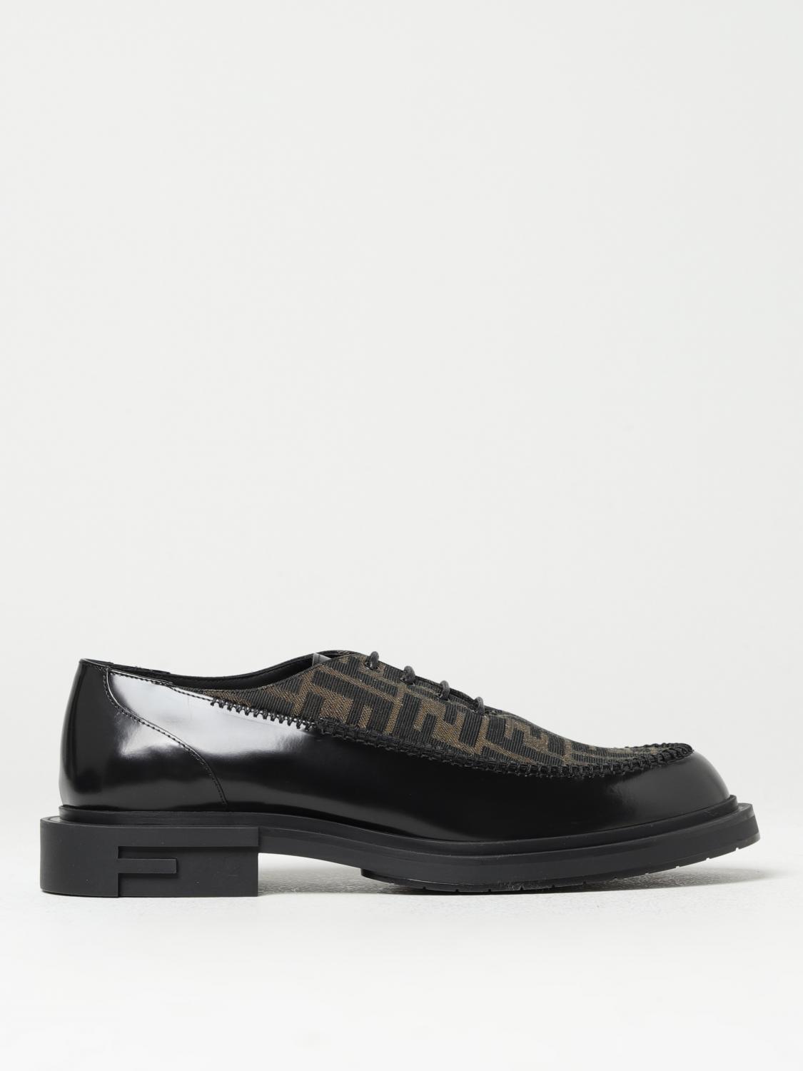 フェンディ/FENDI シューズ メンズ LACE UP LOGO SHOE レースアップシューズ BLACK 7L1617-AKYA-F0R7R _0410ff Fendi jacquard fabric and leather derby shoes - Black | 7L1617AKYA