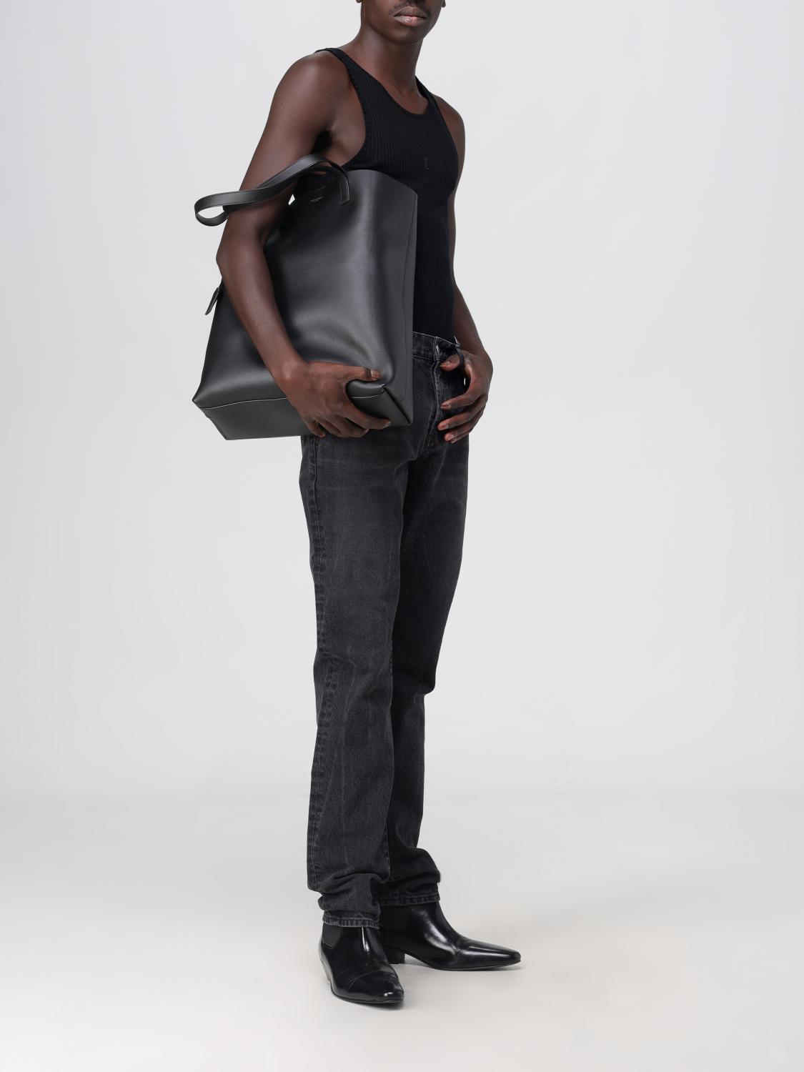 SAINT LAURENT BORSA: Borsa Saint Laurent in pelle a micro grana, Nero - Img 2