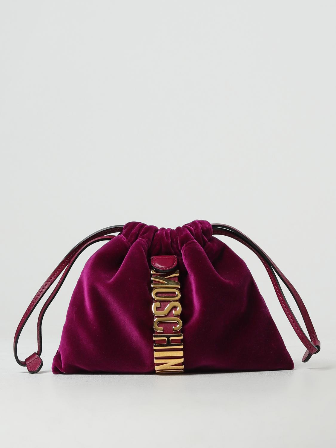 MOSCHINO COUTURE BORSA MINI: Borsa Moschino Couture in velluto, Viola - Img 1