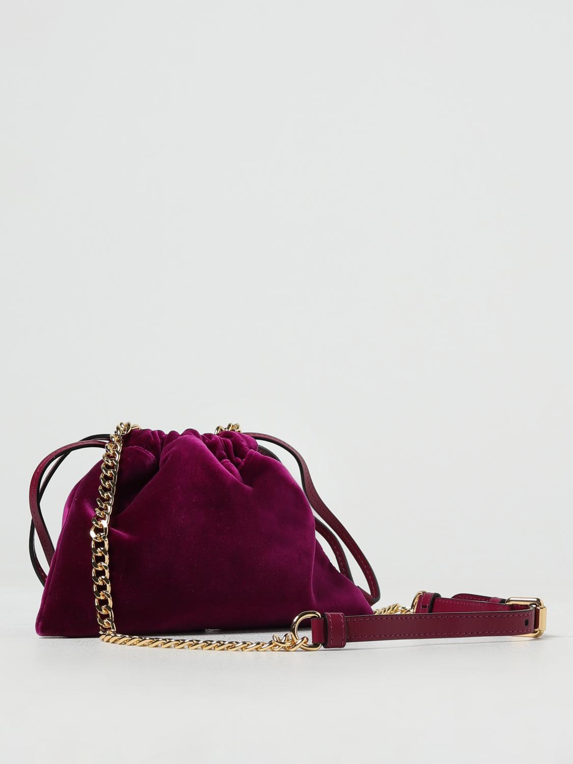 MOSCHINO COUTURE BORSA MINI: Borsa Moschino Couture in velluto, Viola - Img 2