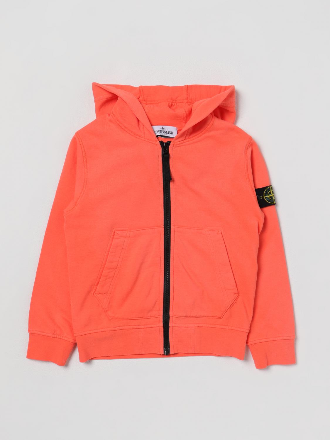 STONE ISLAND JUNIOR cotton sweatshirt Coral Stone Island Junior jacket 60740 online at GIGLIO.COM