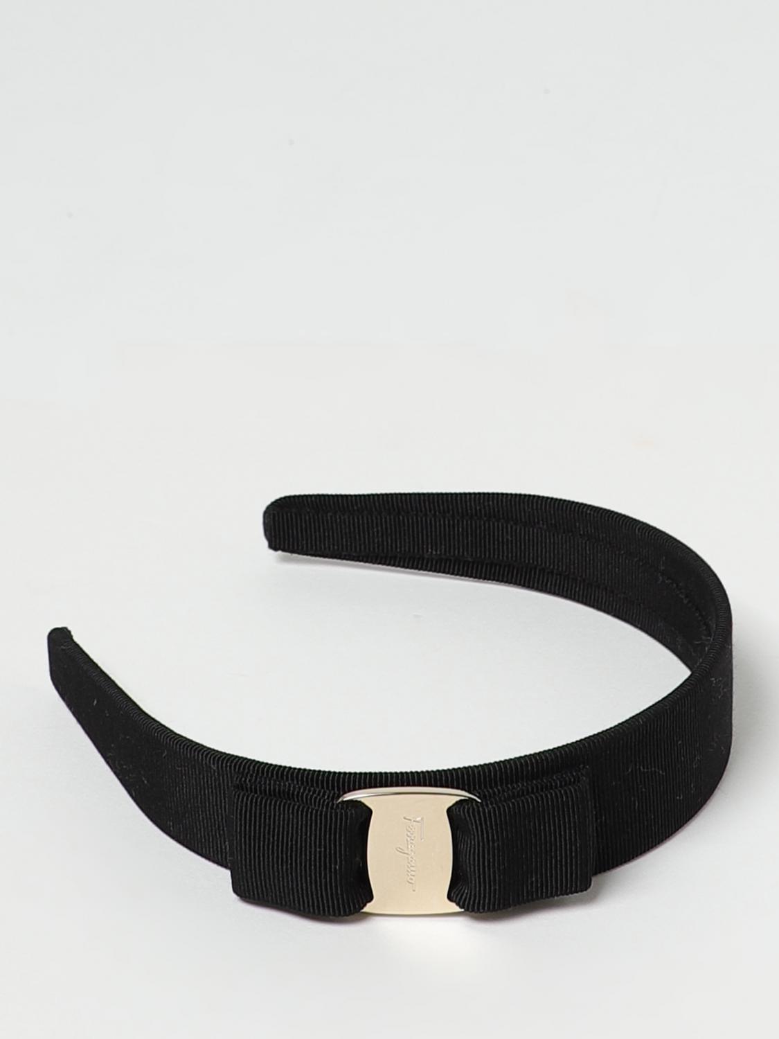 Ferragamo Vara Black Grosgrain Headband with Bow and Logo Hardware Ferragamo Vara Bow Grosgrain Headband 344311 572738  main image 3