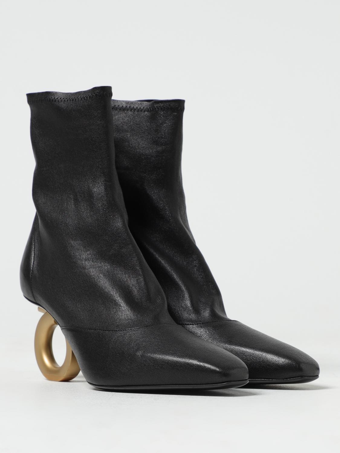 FERRAGAMO STIVALETTI: Stivaletto Elina Ferragamo in nappa con tacco, Nero - Img 2