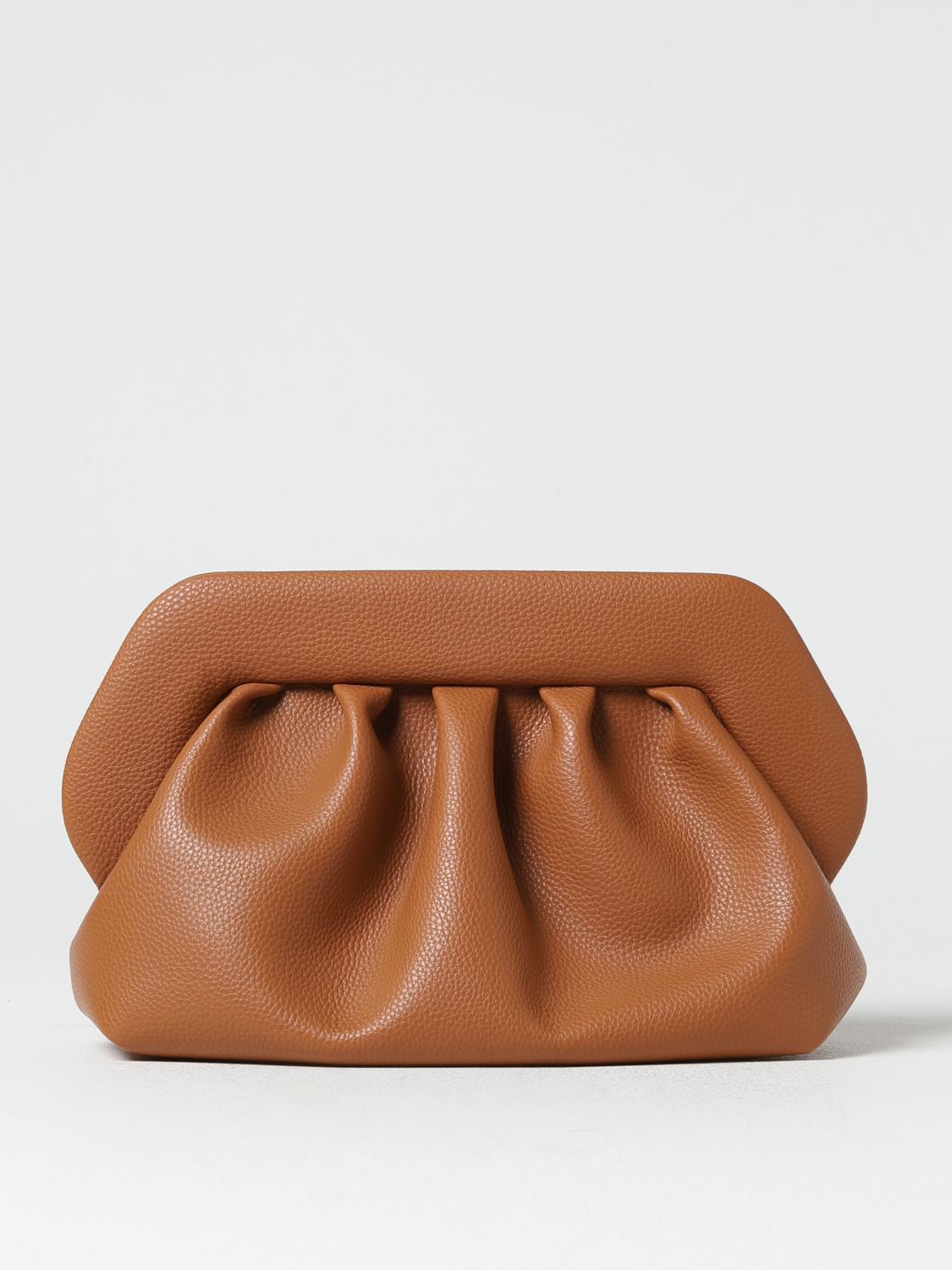 THEMOIRÈ CLUTCH: Borsa Bios Themoriè in pelle vegana bottalata, Beige - Img 1